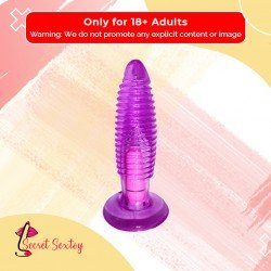 Purple Jelly Anal Vibrating Butt Plug With Suction Cup AD-024