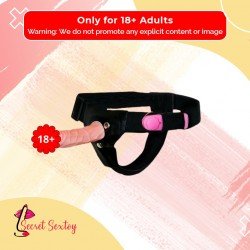 LeLuv 6.5” Male Hollow Vibrating Strap On SO-10