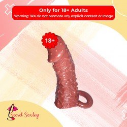 Solid Head Reusable Penis Extension Sleeve chocolate PES-026